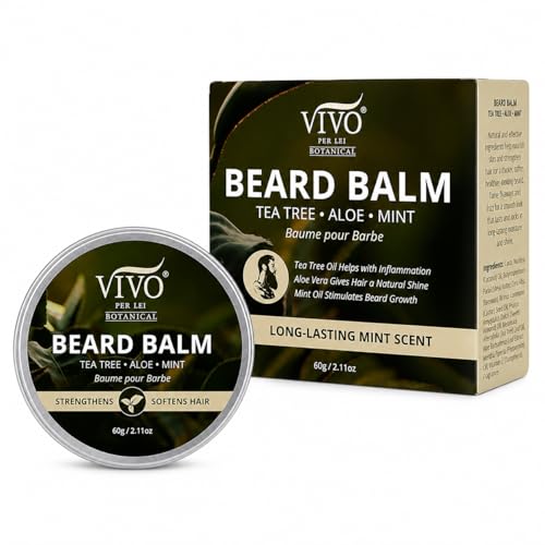 Vivo Per Lei Tea Tree Beard Balm with Argan Oil & Mint 2.11 Oz