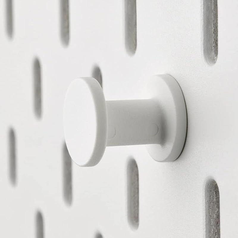 IKEA SKADIS Pegboard Hooks - White, 3/4 Inch - 10 Pack Storage Accessories