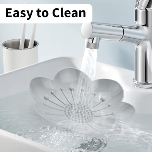 Mabnuby XL Self-Draining Soap Dish - Flexible Silicone Flower Holder