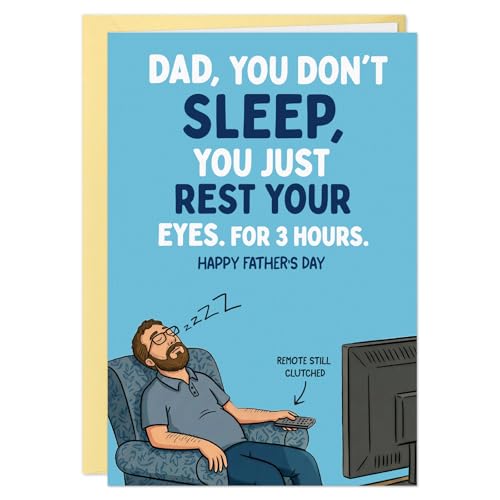 Humorous Father's Day Card - Resting My Eyes Joke for Dad