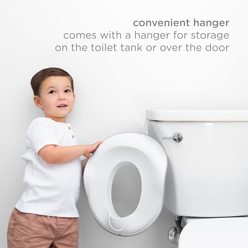 Ubbi Adjustable Toilet Trainer for Toddlers - Gray with Splash Guard