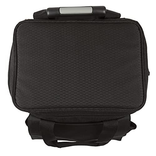 PICNIC TIME Cellar 6-Bottle Wine Carrier & Cooler Tote, Insulated Padded Wine Cooler Bag for Travel, Portable Bag with Polyester Exterior and Water-Resistant Base, (Black with Gray Accents)