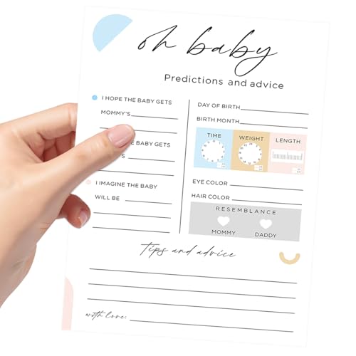 Baby Shower Prediction and Advice Cards - 30 Pack Gender Neutral Keepsake