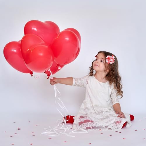 WHAVEL Pink Glitter Heart Hair Clips 2 Pack Valentine's Day Hair Bows