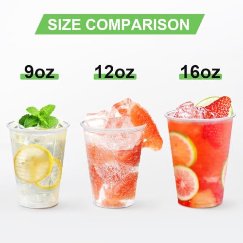 Lamosi 16 oz Disposable Clear Plastic Cups - 1000 Pack, Crack-Resistant & Heat Resistant