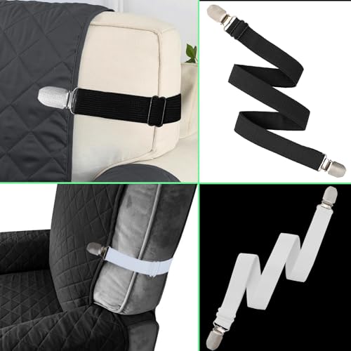 Adjustable Elastic Sofa Cover Straps - 4 Pack Non-Slip Furniture Fasteners