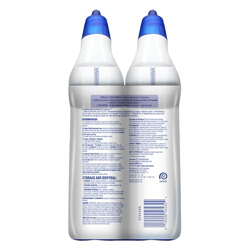 Lysol Power + Odor Fighting Toilet Bowl Cleaner, Fresh Clean, 24 oz, 2 Pack