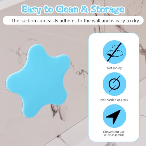 Molain 2-Pack Silicone Bathtub Stopper, Flat Suction Drain Plug (Blue & Orange)
