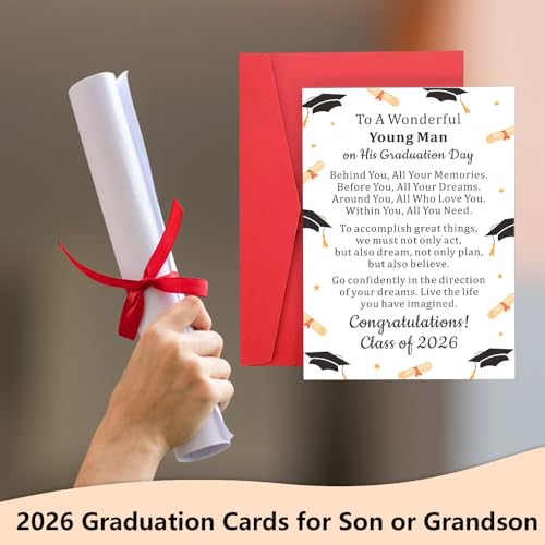 2026 Graduation Card for Him - Inspirational Message for Son or Grandson
