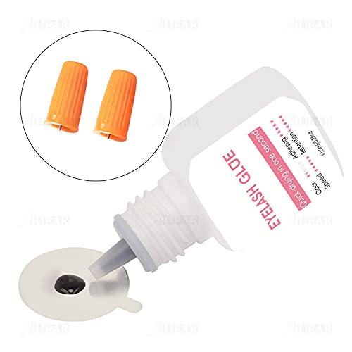 AUEAR 100 Pack Eyelash Glue Bottle Plug Pins Plastic Sealer