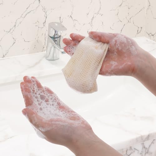 Natural Sisal Soap Saver Bag 5-Pack - Exfoliating Mesh Pouch