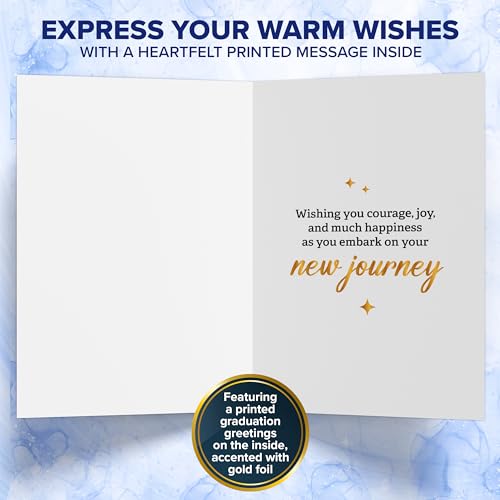 Graduation Cards 2026 Set - Handmade Gold Foil & Glitter, 5x8in