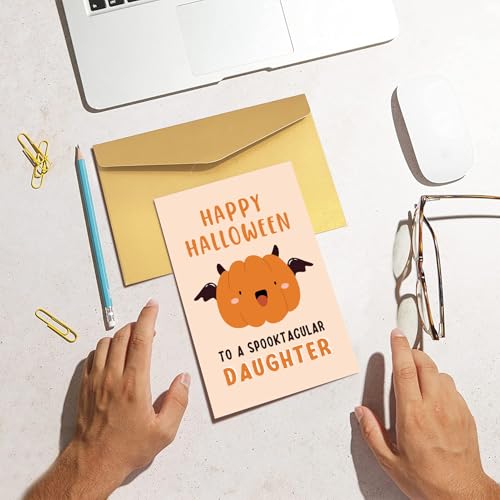 Funny Happy Halloween Card for Daughter with Envelope, Spooktacular Gift