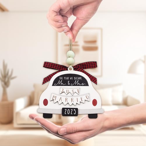 Personalized Mr. & Mrs. Wooden Wedding Ornament 2025