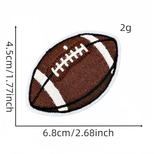 9 Pcs Soccer Iron On Patches - Brown Embroidered Applique for DIY