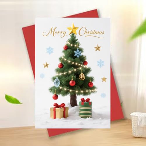 QLIYLIN Christmas Cards - 5x7 Blank Holiday Greeting Card with Envelope