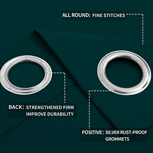 Easy-Going Deep Teal Blackout Curtains 52x108 in, 2 Panels