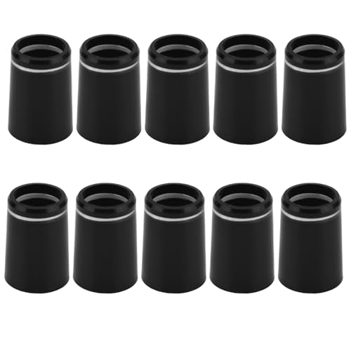 10pcs 370 Golf Tapered Ferrules, Black Golf Club Shaft Ferrules with Single Silver Ring Golfing Shaft Accessories for All Iron Shafts