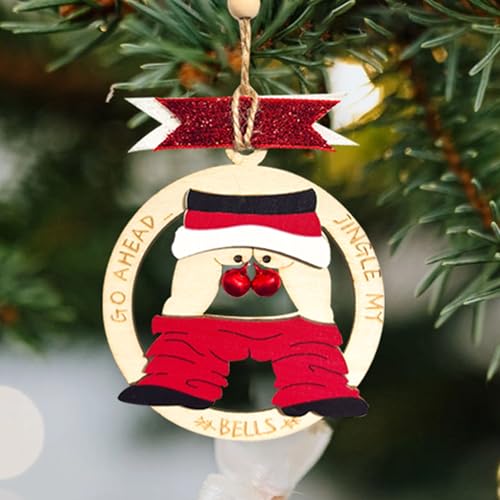 Funny Christmas Ornaments 2025 - Wooden Santa Tree Decorations