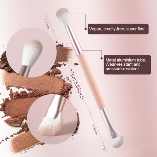 ACMEBEAUTY Dual-Ended Nose Contouring Brush & Fan Makeup Brush