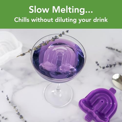 Rainbow Ice Mold Set of 2 - Large, Stackable, Slow Melting Silicone Ice Cubes for Cocktails & Drinks