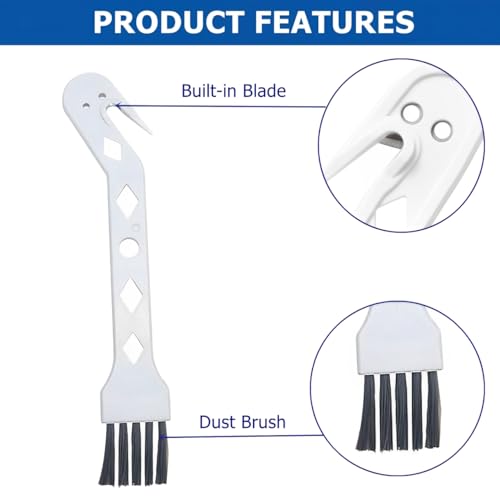 2-Pack White Handheld Vacuum Cleaning Brush for Hair & Dust
