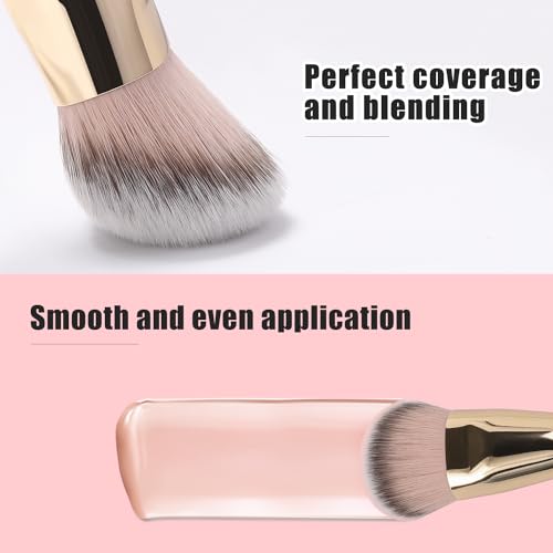 TEOYALL Cat Paw Foundation Brush - Large Angled Dense Makeup Brush for Liquid, Cream, and Powder