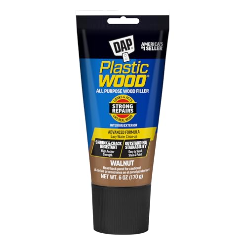 DAP Plastic Wood All-Purpose Latex Wood Filler, Walnut, 6 Oz