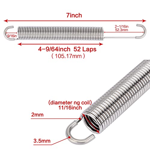 7-Inch Recliner Spring Replacement with Stainless Steel Hook
