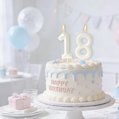 GloryMo Number 21 Birthday Candle - White Cake Topper for 21st Birthday