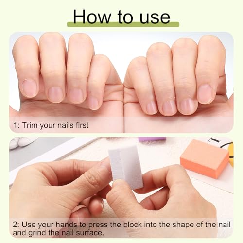 HARFINGTON 10pcs Nail Buffer Blocks 120 Grit Sanding Sponges White