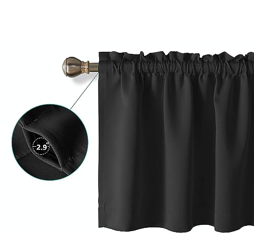 Gxi Blackout Kitchen Curtain Valance 52x18 Inch Rod Pocket Window Tier