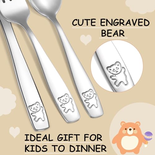 9-Piece Kids Stainless Steel Silverware Set - Safe & Easy to Grip