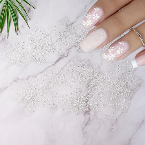 White Flower Nail Stickers 30 Sheets 3D Self-Adhesive Floral Decals