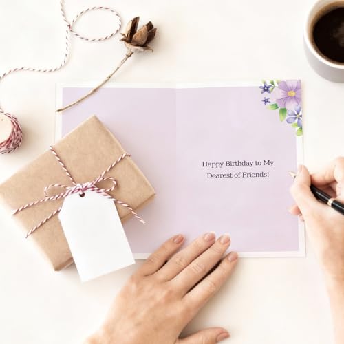 Funny Lavender Birthday Card with Heartfelt Poem for Friends