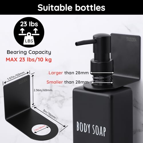 Segbeauty Stainless Steel Wall Mount Bottle Holder - 3 Pcs, 1.3in Diameter