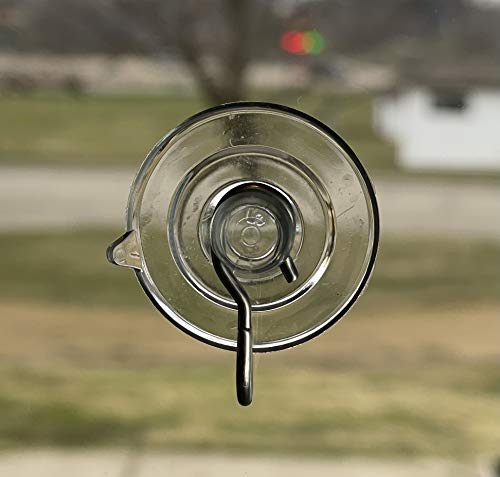 Wis-Sales 12 Pack Small 1 1/4-Inch Heavy Duty Suction Cup Hooks for Glass & Windows - Made in USA