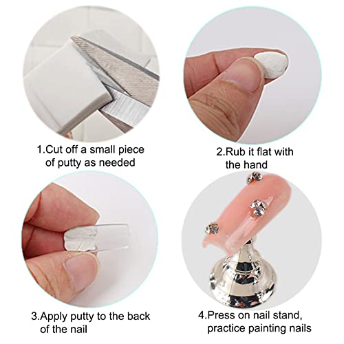 ZOQINI Magnetic Acrylic Nail Practice Stand Set with Reusable Putty