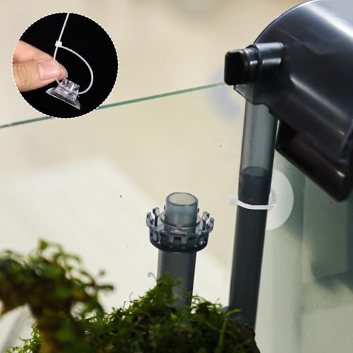 15 Pack Clear Silicone Aquarium Suction Cups with Zip Ties
