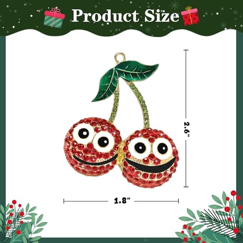 Cute Cherry Christmas Ornament 2025 - Metal Hanging Decoration