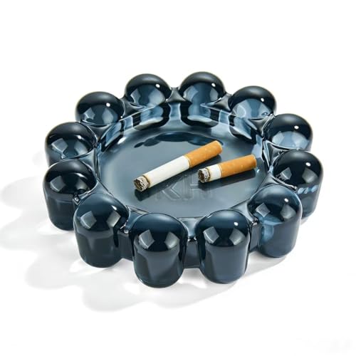 Black Bubble Glass Candle Dish - Small Decorative Tray for Tealights & Diffusers