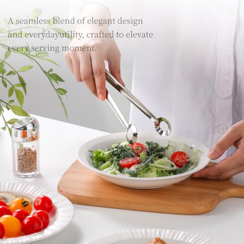 Kzovone 8-Pack 7-Inch Stainless Steel Serving Tongs