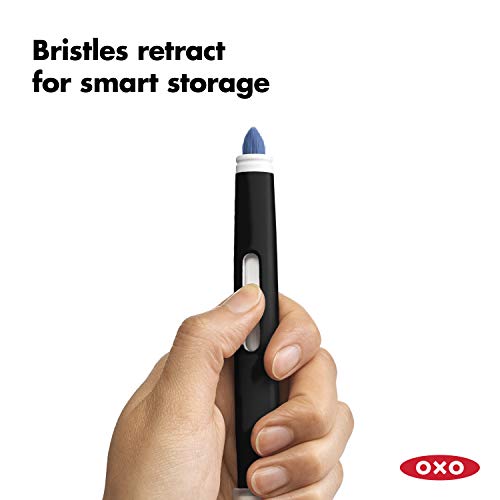 OXO Good Grips Electronics Cleaning Brush - Blue, Soft Bristles & Silicone Wiper