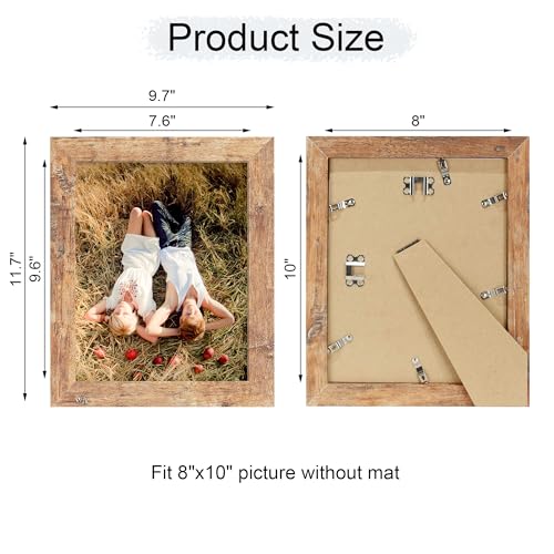 iRahmen Rustic Brown 8x10 Picture Frame with Tempered Glass