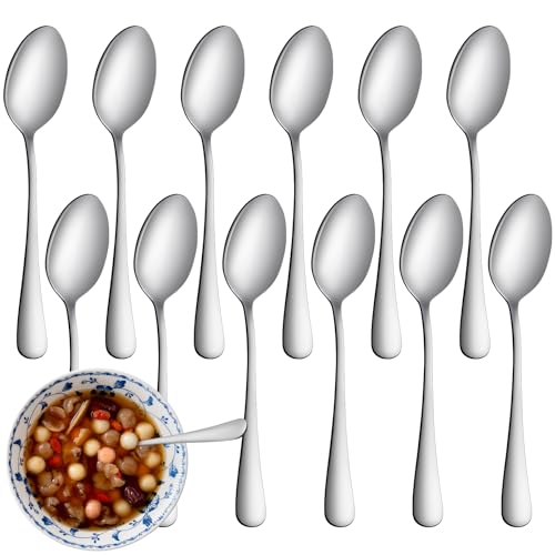 WISKEMA 12 Pcs Stainless Steel Teaspoons Set - Durable & Dishwasher Safe