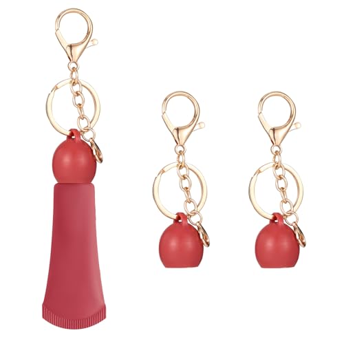 2Pcs Lip Balm Keychain Holder Portable Lip Gloss Cap Charms Accessories