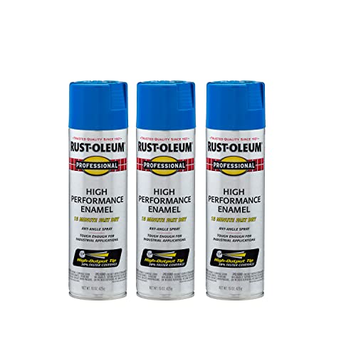Rust-Oleum Professional Gloss Safety Blue Spray Paint, 15 oz (Pack of 3)