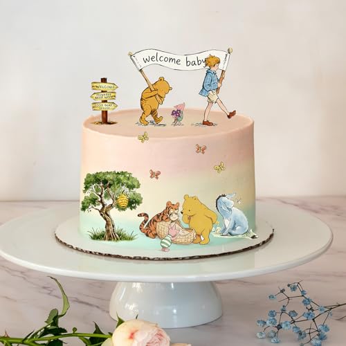Winnie the Pooh Cake Toppers Set - 9Pcs Baby Shower Decorations
