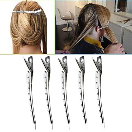 Metal Duck Bill Hair Clips 3.5 Inch Rustproof Alligator Curl Clips for Hair Styling Salon 10 Pack