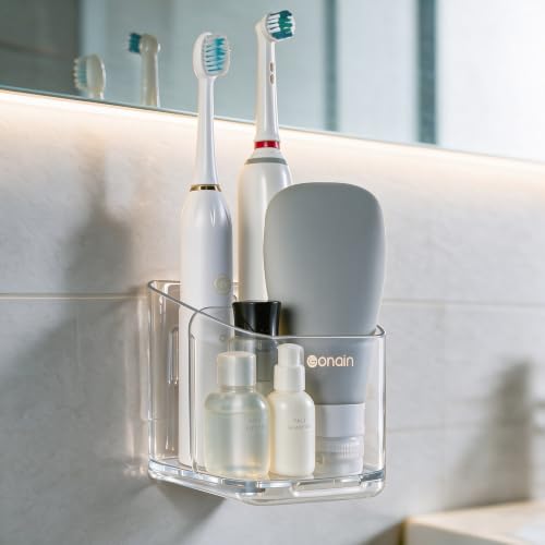 Clear Toothbrush Holder - Detachable Design, Dual-Use Organizer for Bathroom & Kitchen
